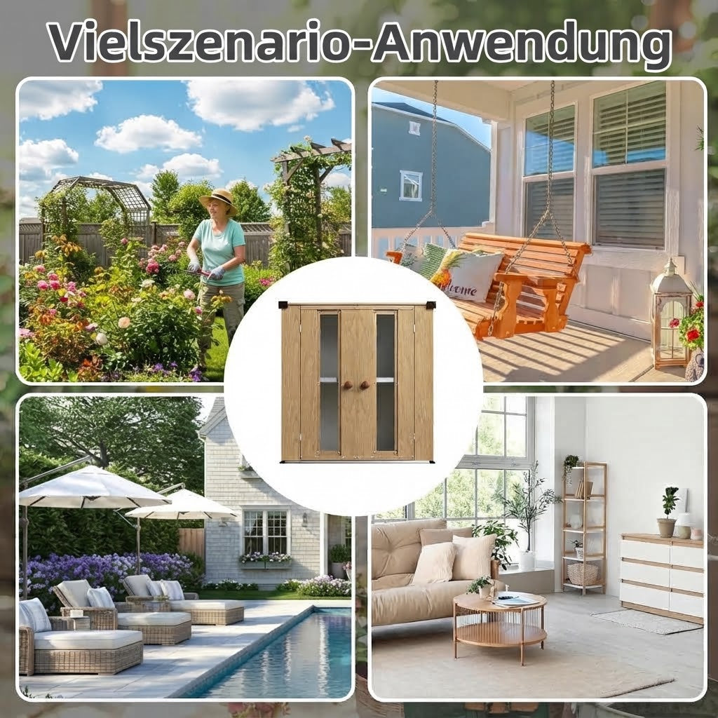 YODOLLA wasserdichter Outdoor-Lagerschrank mit Regalböden und Deckelbox