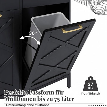 YODOLLA 20 Gallonen Metall-Doppelkipp-Müllschrank, Schwarz