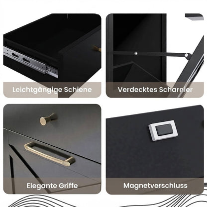 YODOLLA 20 Gallonen Metall-Doppelkipp-Müllschrank, Schwarz