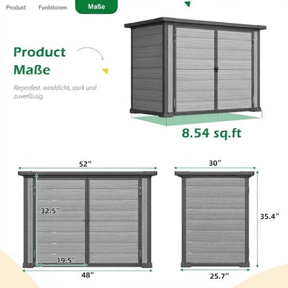 YODOLLA Außen-Lagerschrank aus Kunstharz, 23 Kubikfuß horizontale Box mit Sockel