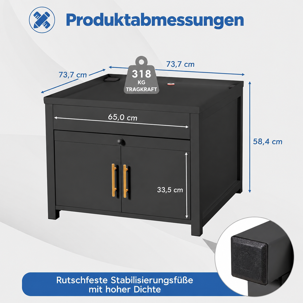 YODOLLA Waschtrockner-Sockel, 700 lbs, 29″x29″x23″, Schwarz