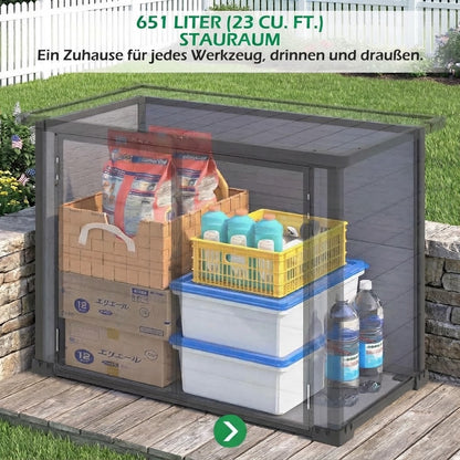 YODOLLA Außen-Lagerschrank aus Kunstharz, 23 Kubikfuß horizontale Box mit Sockel