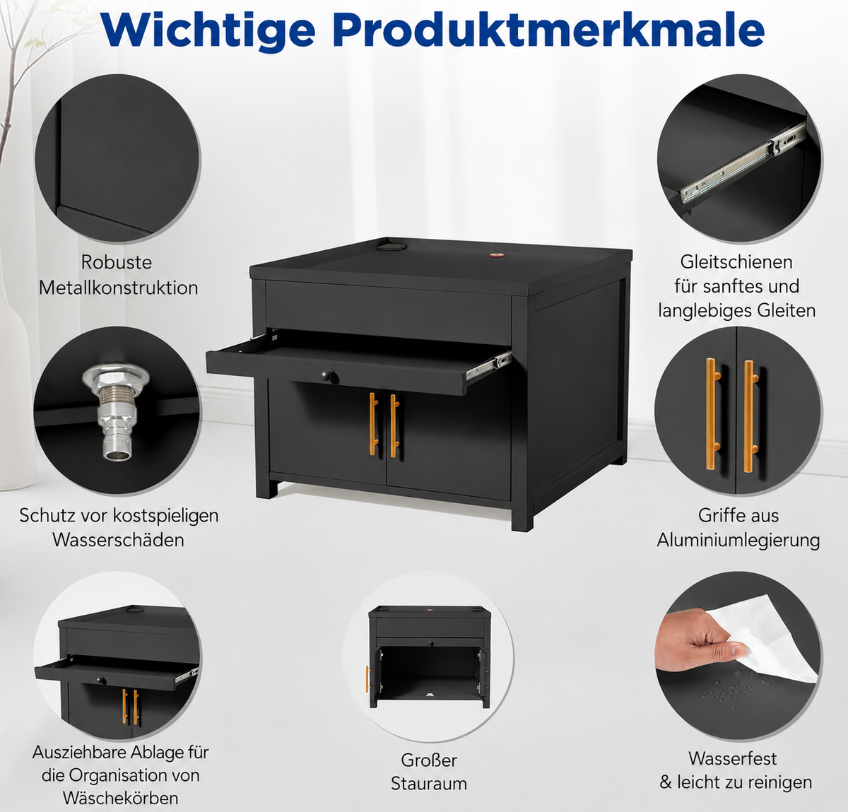 YODOLLA Waschtrockner-Sockel, 700 lbs, 29″x29″x23″, Schwarz