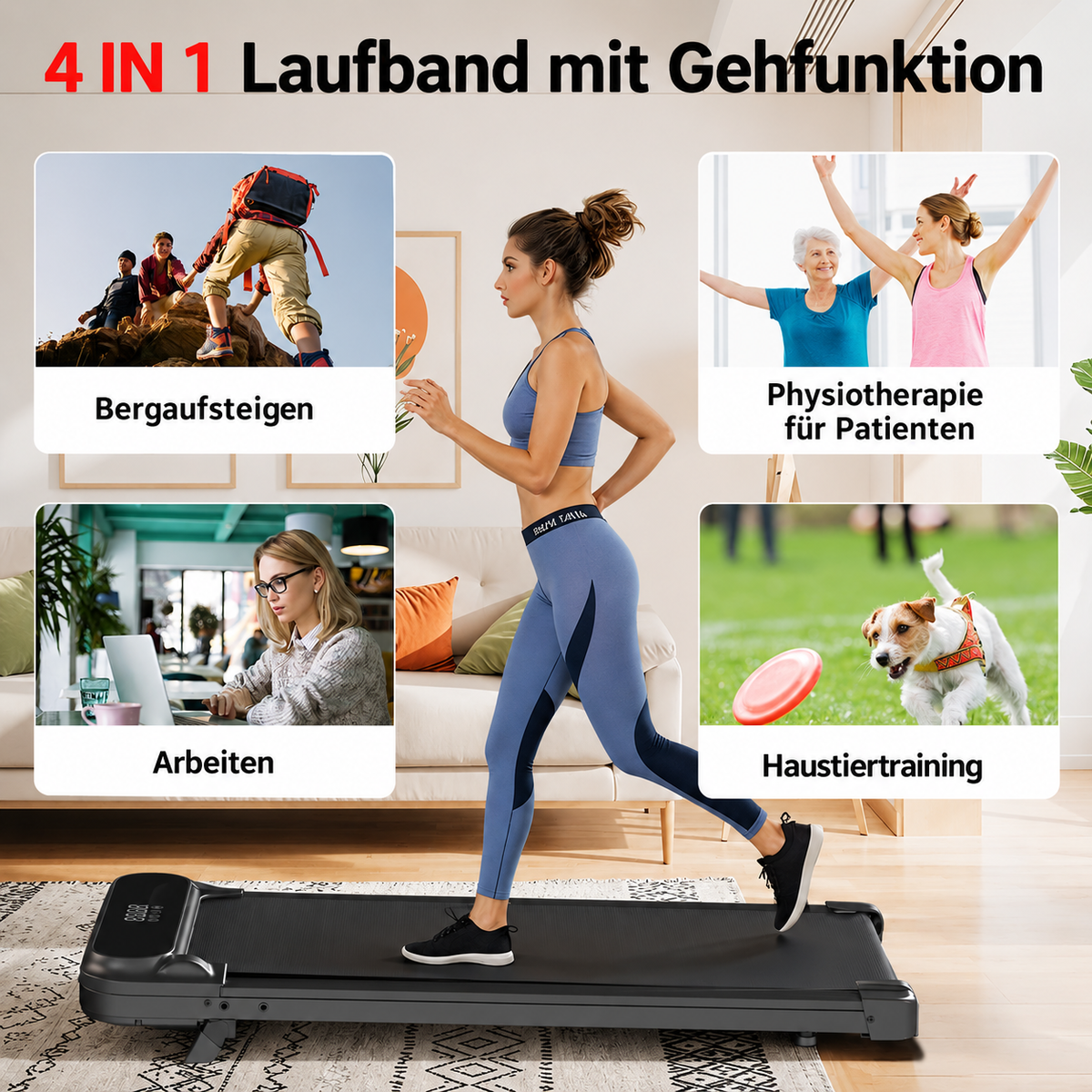 YODOLLA Walking Pad mit 8 % Steigung – Untertisch-Laufband für das Home-Office