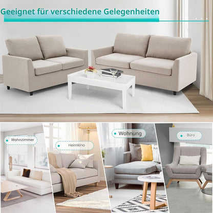 YODOLLA 2 Sitzer Sofa, kleine Sofa mit schlaffunktion, Weiß