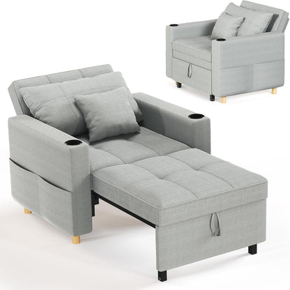 YODOLLA Schlafsofa, 36 Zoll verwandelbarer Stuhl mit Bettfunktion, Grau