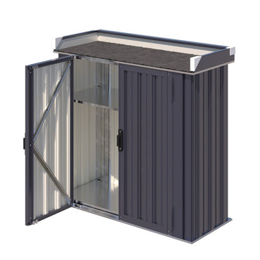 YODOLLA Außen-Lagerschrank, wasserdicht, mit Boden und verstellbaren Regalböden, Grau