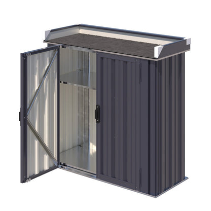 YODOLLA Außen-Lagerschrank, wasserdicht, mit Boden und verstellbaren Regalböden, Grau