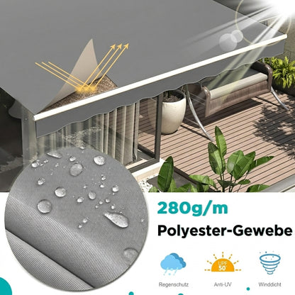YODOLLA 13' x 10' Ausziehbare Markise Grau Außen