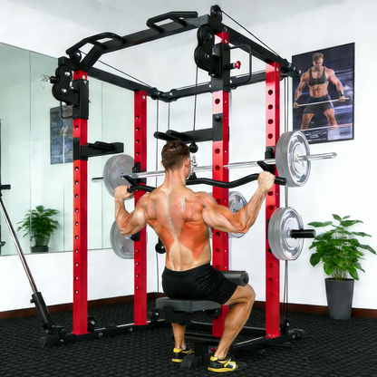 YODOLLA Power Cage 907 kg, Power Rack mit Bankdrück-Funktion