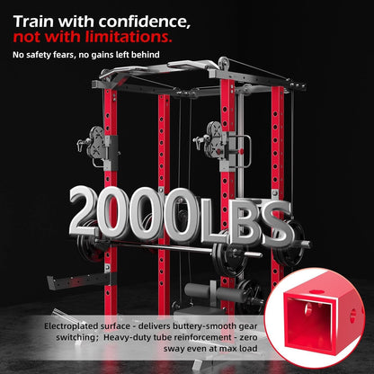 YODOLLA Power Cage 907 kg, Power Rack mit Bankdrück-Funktion