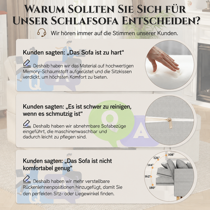 YODOLLA Schlafsofa, 36 Zoll verwandelbarer Stuhl mit Bettfunktion, Grau