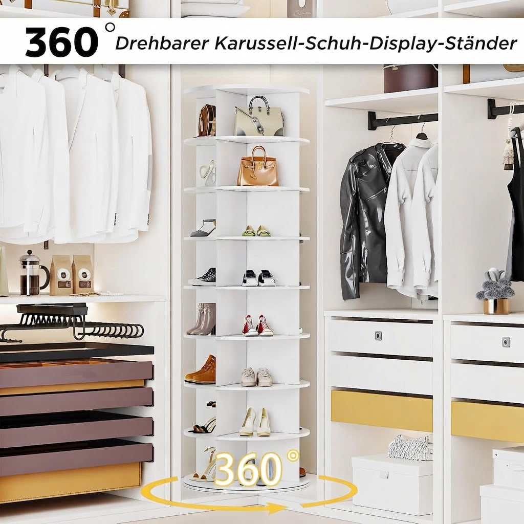YODOLLA 8-stufiges drehbares Schuhregal, Schuh-Turm-Organizer