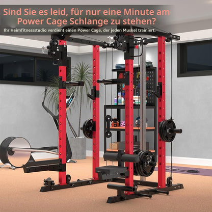 YODOLLA Power Cage 907 kg, Power Rack mit Bankdrück-Funktion