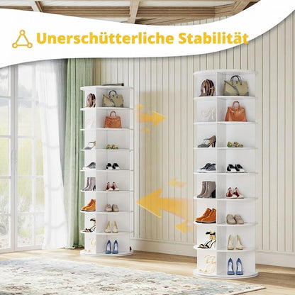 YODOLLA 8-stufiges drehbares Schuhregal, Schuh-Turm-Organizer
