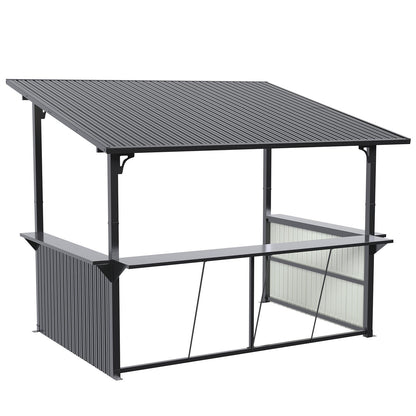 YODOLLA 3,7 x 3m Fahrradunterstand, Garten-Metallpergola, Dunkelgrau