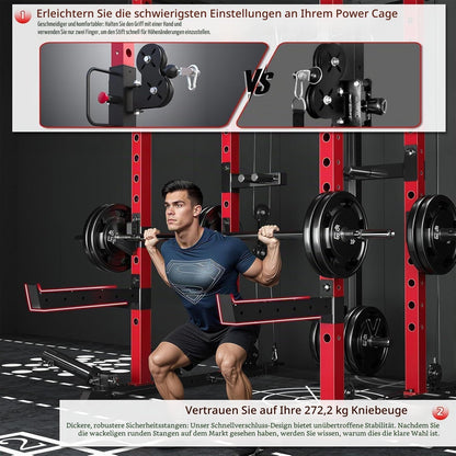 YODOLLA Power Cage 907 kg, Power Rack mit Bankdrück-Funktion