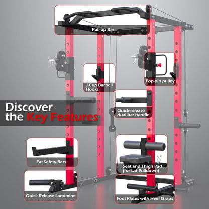 YODOLLA Power Cage 907 kg, Power Rack mit Bankdrück-Funktion