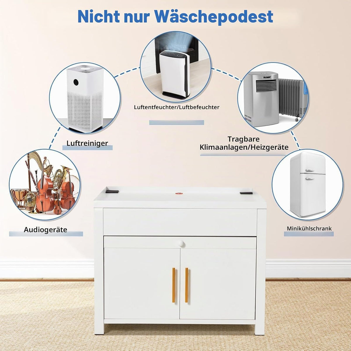 YODOLLA Waschtrockner-Sockel, 700 lbs, 29″x29″x23″, Weiß