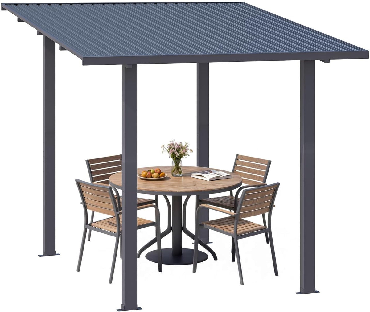 YODOLLA Pavillon 2,4 × 2,4 m mit Hardtop-Metalldach
