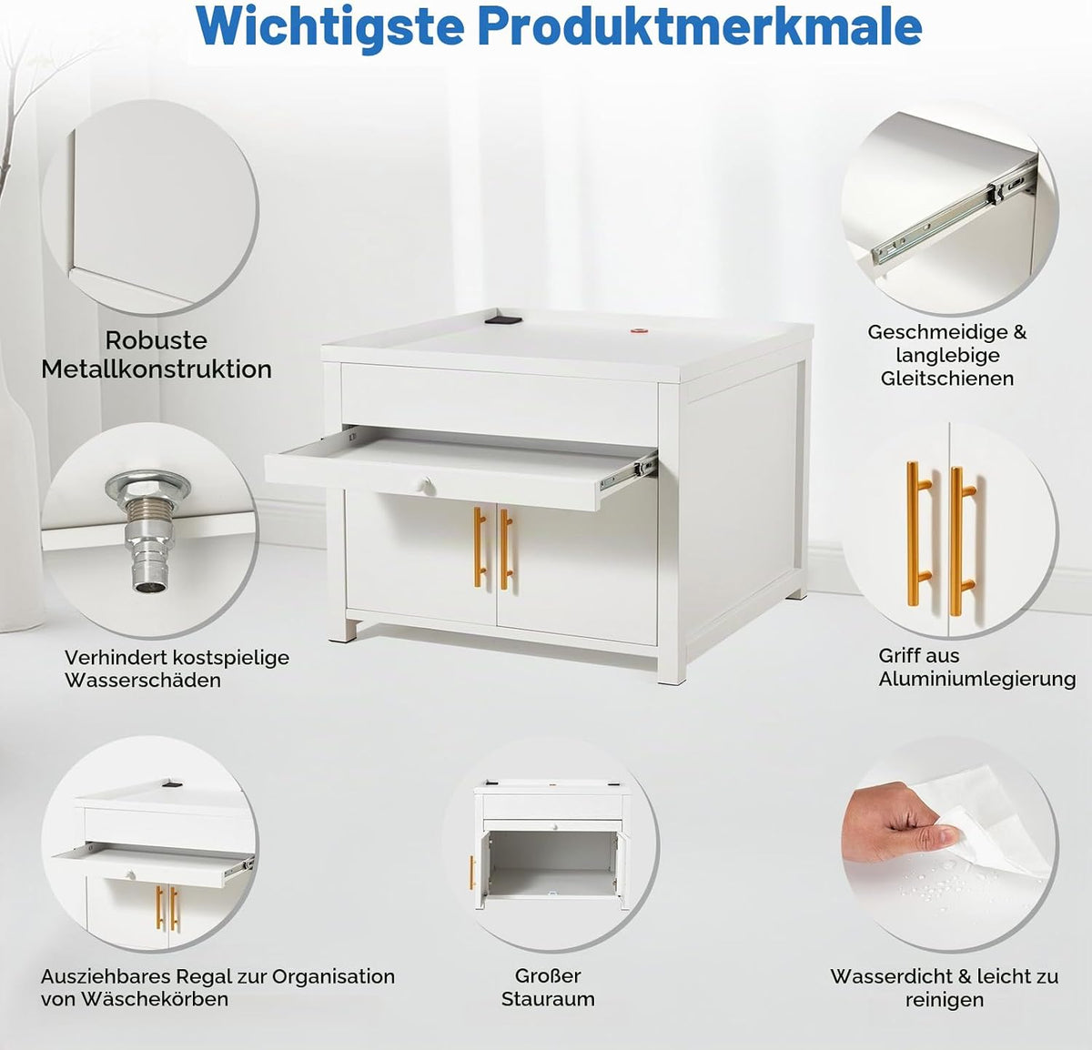 YODOLLA Waschtrockner-Sockel, 700 lbs, 29″x29″x23″, Weiß