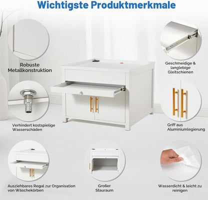 YODOLLA Waschtrockner-Sockel, 700 lbs, 29″x29″x23″, Weiß