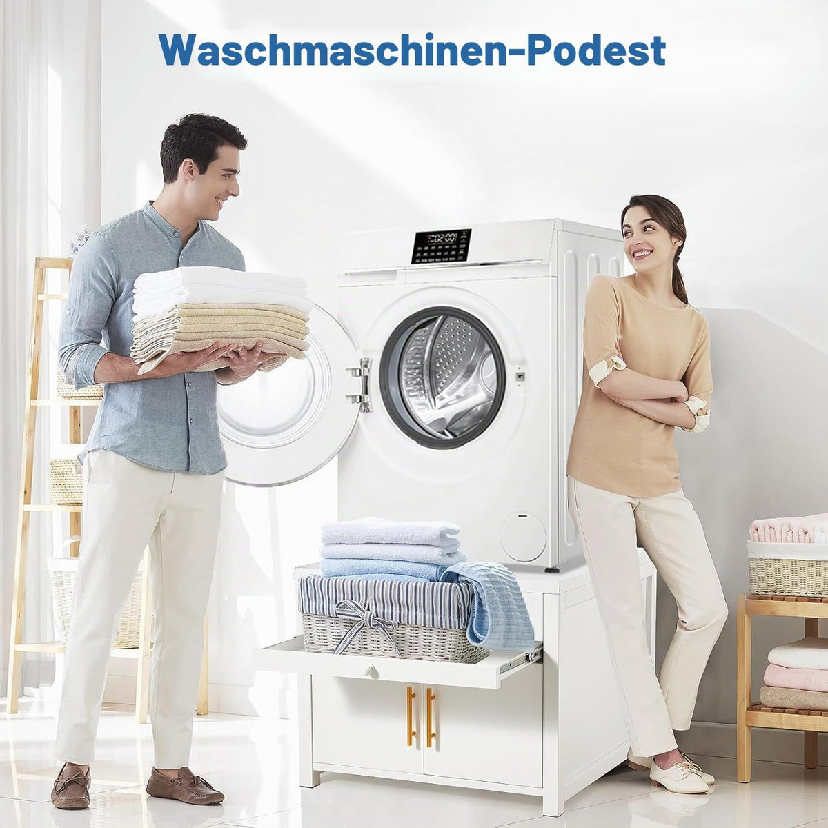 YODOLLA Waschtrockner-Sockel, 700 lbs, 29″x29″x23″, Weiß