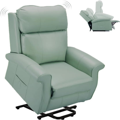 YODOLLA Elektrischer Lift-Sessel für Senioren, Kunstleder, Mintgrün