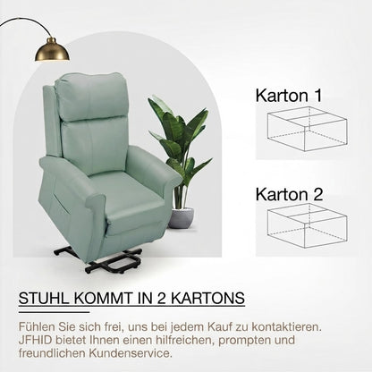 YODOLLA Elektrischer Lift-Sessel für Senioren, Kunstleder, Mintgrün