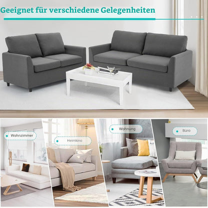 YODOLLA 2 Sitzer Sofa, kleine Sofa mit schlaffunktion, Dunkelgrau