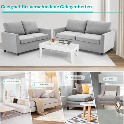 YODOLLA 2 Sitzer Sofa, kleine Sofa mit schlaffunktion, Hellgrau