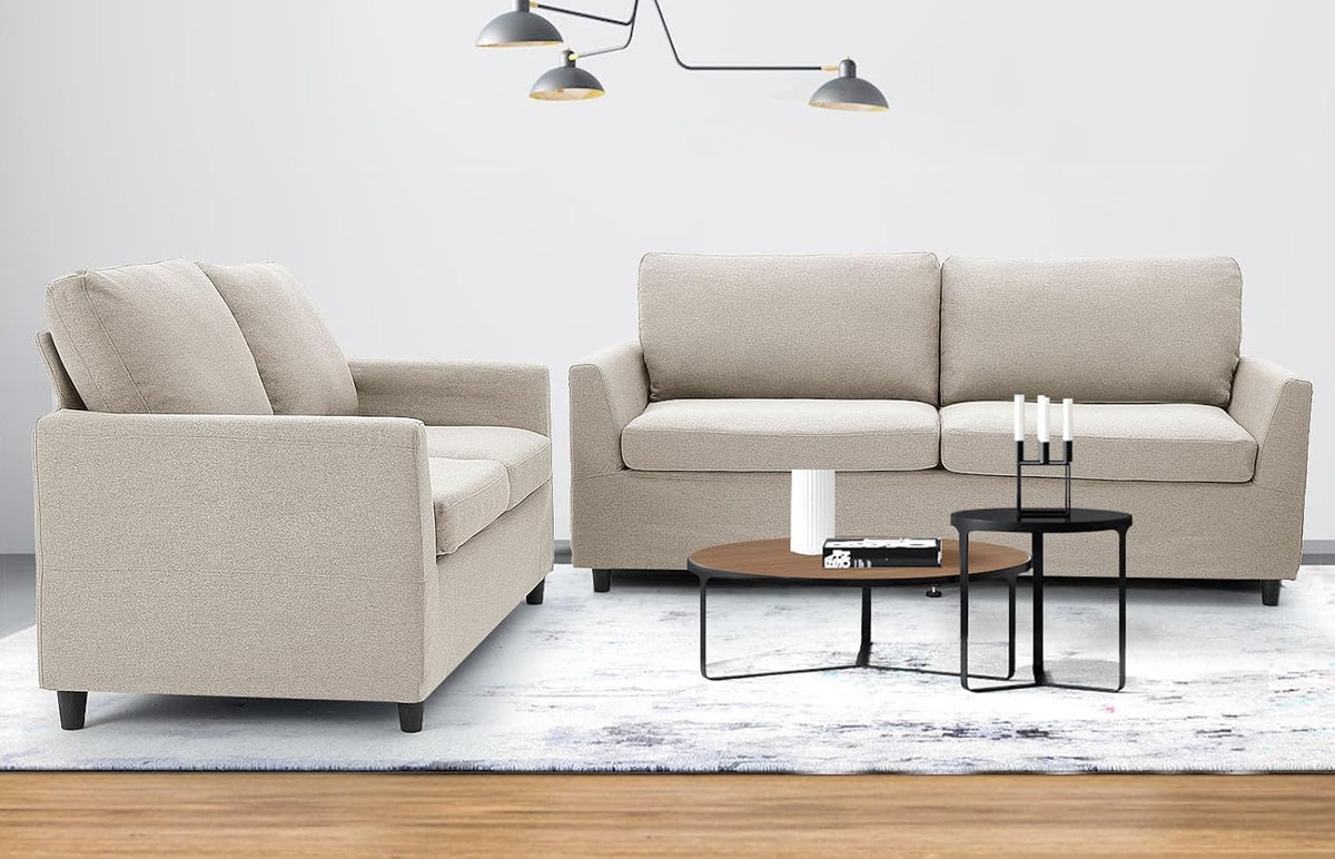 YODOLLA 2 Sitzer Sofa, kleine Sofa mit schlaffunktion, Weiß