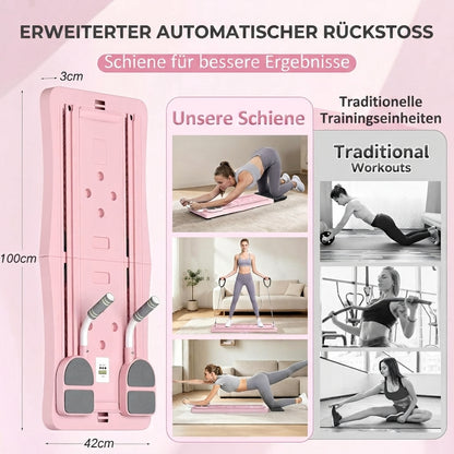 YODOLLA 5-in-1 faltbares Pilates-Reformer-Brett mit LED-Zähler, Pink