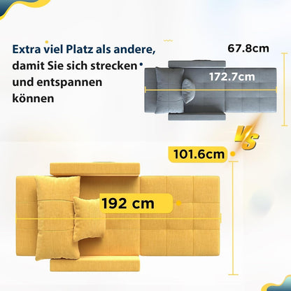 YODOLLA 36 Zoll verwandelbarer Stuhl mit Bettfunktion, Gelb