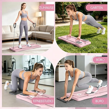 YODOLLA 5-in-1 faltbares Pilates-Reformer-Brett mit LED-Zähler, Pink