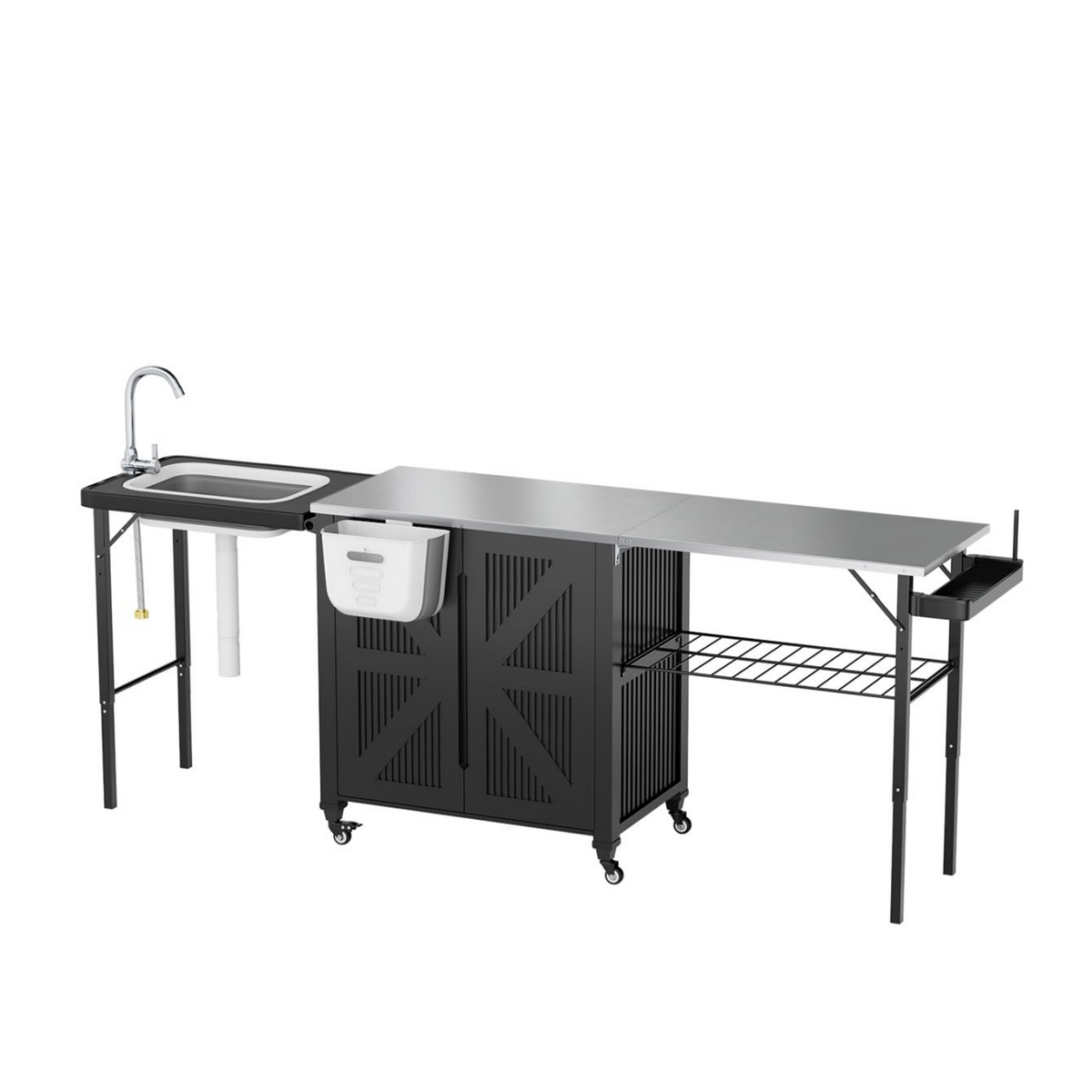 YODOLLA Grillwagen, klappbare outdoorküche aus Edelstahl für Terrasse