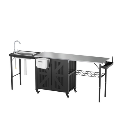 YODOLLA Grillwagen, klappbare outdoorküche aus Edelstahl für Terrasse