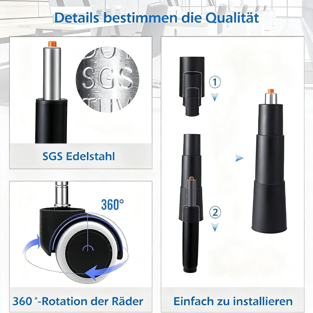 YODOLLA Ergonomisch Bürostuhl mit Fußstütze & Liegefunktion, Grau
