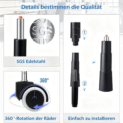 YODOLLA Ergonomisch Bürostuhl mit Fußstütze & Liegefunktion, Grau
