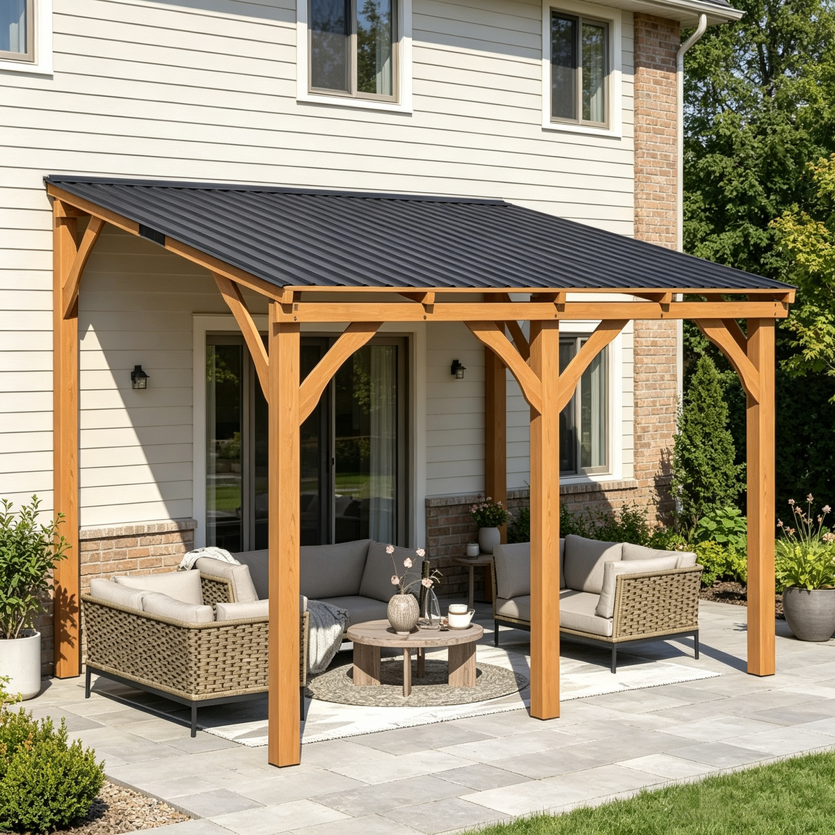 YODOLLA 3 x 3 m Pergola aus Holz, für den Außenbereich, für den Außenbereich, Pergola
