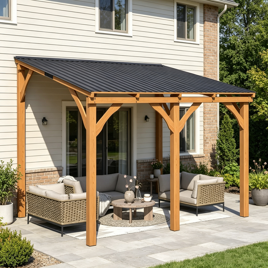 YODOLLA 3 x 3 m Pergola aus Holz, für den Außenbereich, für den Außenbereich, Pergola