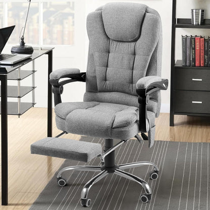 YODOLLA Ergonomisch Bürostuhl mit Fußstütze & Liegefunktion, Grau