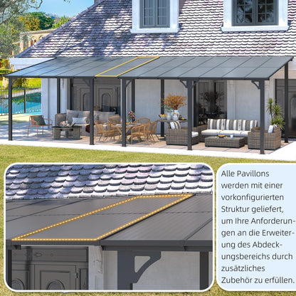 YODOLLA 3 x 3 m Terrassenüberdachung für Garten, Schwarz
