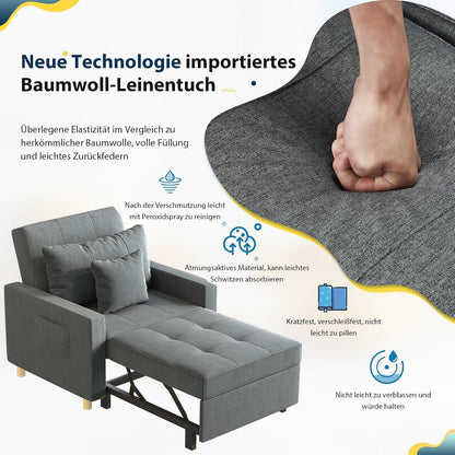 YODOLLA 36 Zoll verwandelbarer Stuhl mit Bettfunktion, Dunkelgrau