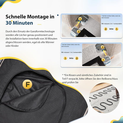 YODOLLA 36 Zoll verwandelbarer Stuhl mit Bettfunktion, Dunkelgrau