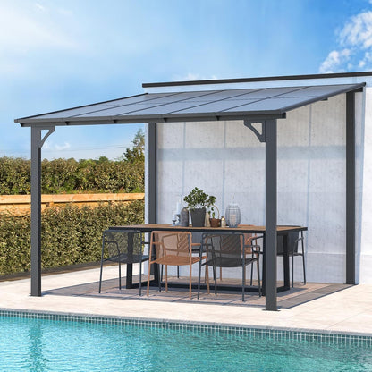 YODOLLA 3 x 3 m Terrassenüberdachung für Garten, Schwarz