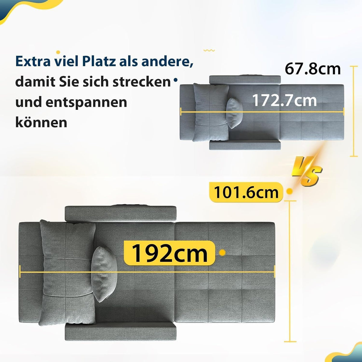 YODOLLA 36 Zoll verwandelbarer Stuhl mit Bettfunktion, Dunkelgrau