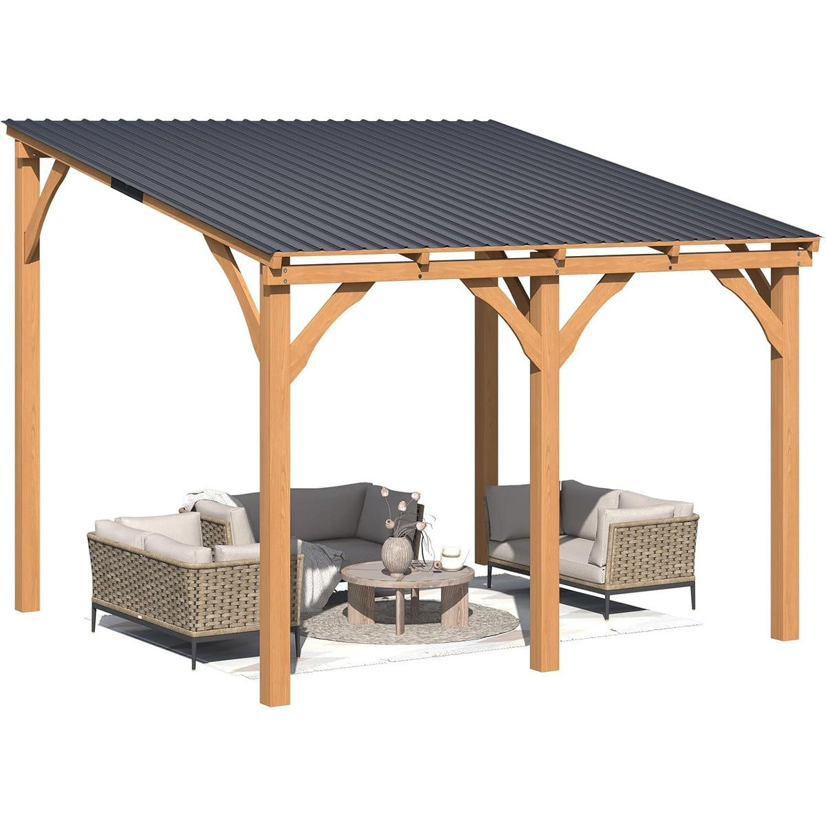 YODOLLA 3 x 3 m Pergola aus Holz, für den Außenbereich, für den Außenbereich, Pergola