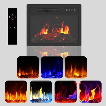 YODOLLA Elektrischer Kamin, 58 cm / 23″ Kamin-Heizgerät mit Fernbedienung, Schwarz