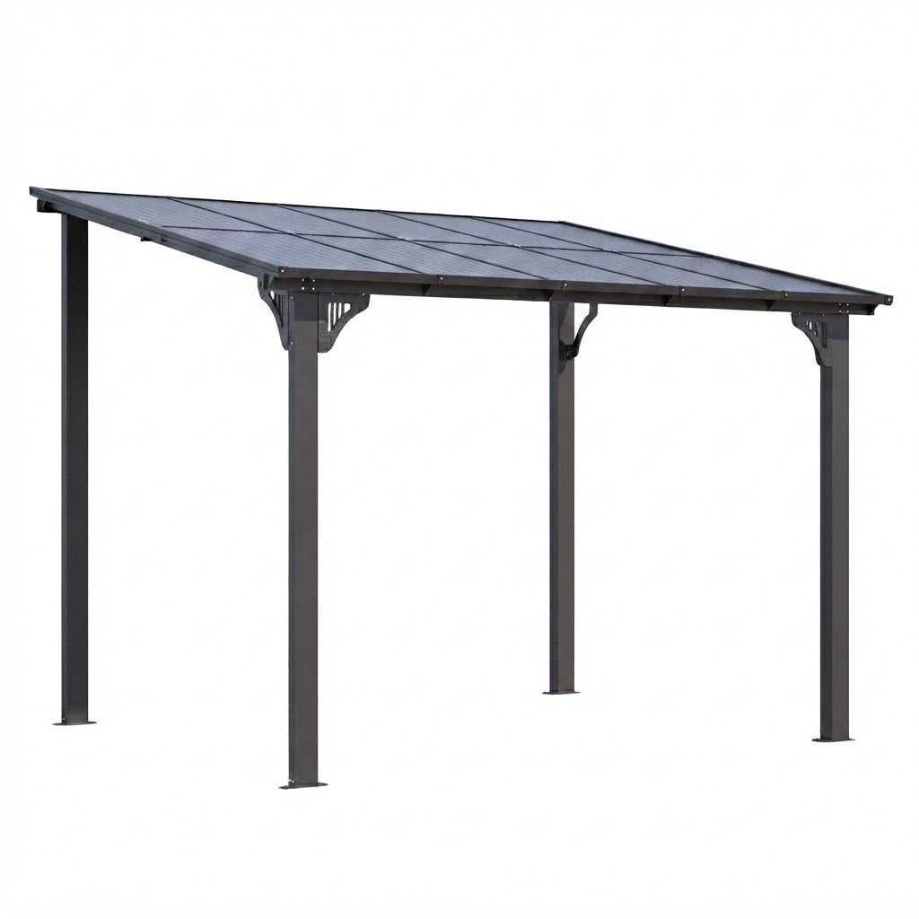 YODOLLA 2,4 x 2,4 m Terrassenüberdachung für Garten, Schwarz